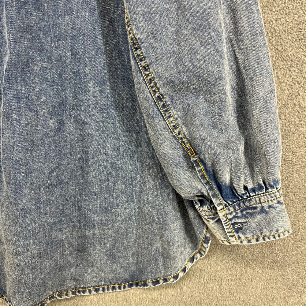 Jane‎ + Delancey Denim Tunic Womens 3X Blue V-Neck Oversized Chambray Top - Picture 11 of 12